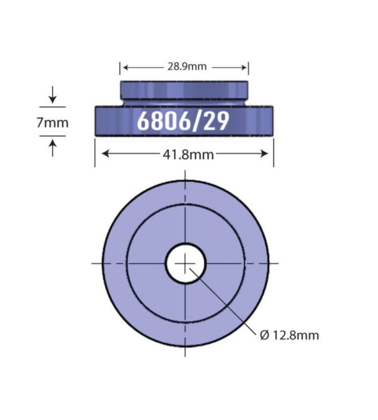 29MM SRAM DUB Open Bore Adapter Diagram - Bicycle Parts Direct
