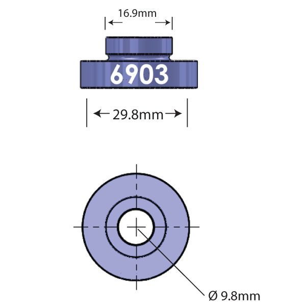 6903 Open Bore Adapter Diagram - Bicycle Parts Direct