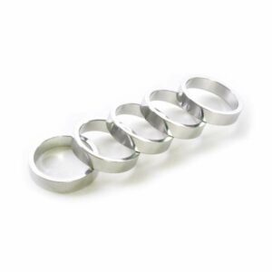 1-1/8" x 7.5mm Silver Aluminum Headset Spacers - Bicycle Parts Direct